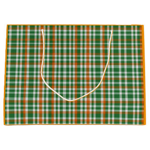 Sacola Para Presentes Grande Dia de São Patrick Irlanda Bandeira colorido gingh