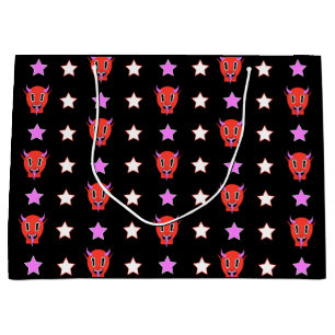 Sacola Para Presentes Grande Diabo e estrelas Legal Satã retrô