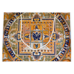 Sacola Para Presentes Grande Diagrama Cósmico Mandala para Meditação