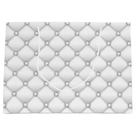 Sacola Para Presentes Grande Diamante Branco Elegante