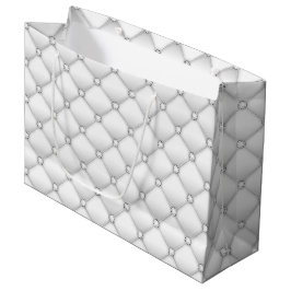 Sacola Para Presentes Grande Diamante Branco Elegante