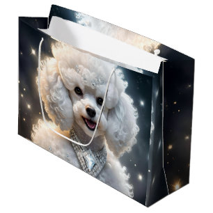 Sacola Para Presentes Grande Diamond Diva: O Poodle Glamoroso em Sparkle