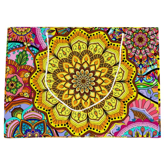 Sacola Para Presentes Grande Dif Bag flower mandala (Frente)