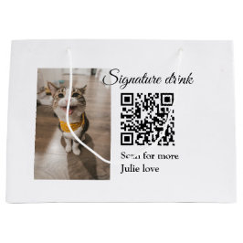 Sacola Para Presentes Grande Digitalização de bebida de assinatura Código QR ad