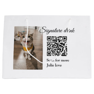 Sacola Para Presentes Grande Digitalização de bebida de assinatura Código QR ad