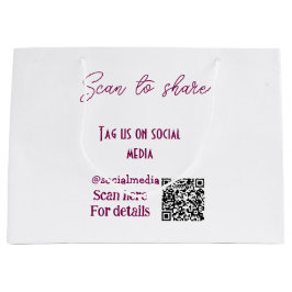 Sacola Para Presentes Grande Digitalize para compartilhar marque-nos nas redes 