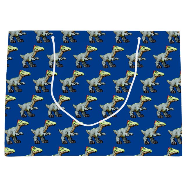 Sacola Para Presentes Grande Dilophossauro, brinquedo de animação do dinossauro (Frente)