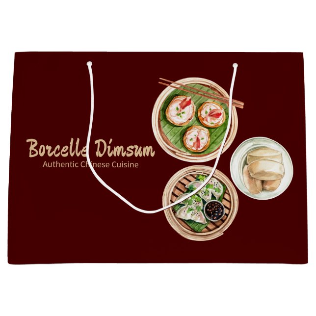 Sacola Para Presentes Grande Dimsum Watercolor business (Frente)