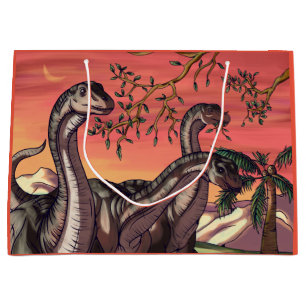 Sacola Para Presentes Grande Dinossauros em Dusk
