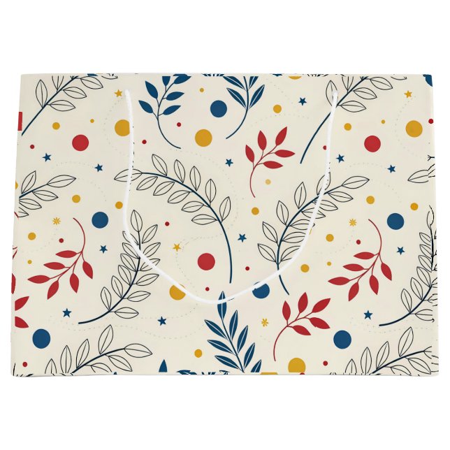 Sacola Para Presentes Grande Diseño floral (Frente)