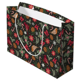 Sacola Para Presentes Grande Ditsy Natural Christmas Gift Bag