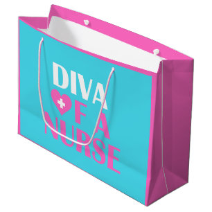 SACOLA PARA PRESENTES GRANDE "DIVA DE ENFERMEIRO"