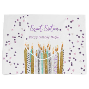 Sacola Para Presentes Grande Doce 16 Velas Saco de Presente de Aniversário