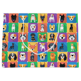 Sacola Para Presentes Grande Dog Love Gift Bag