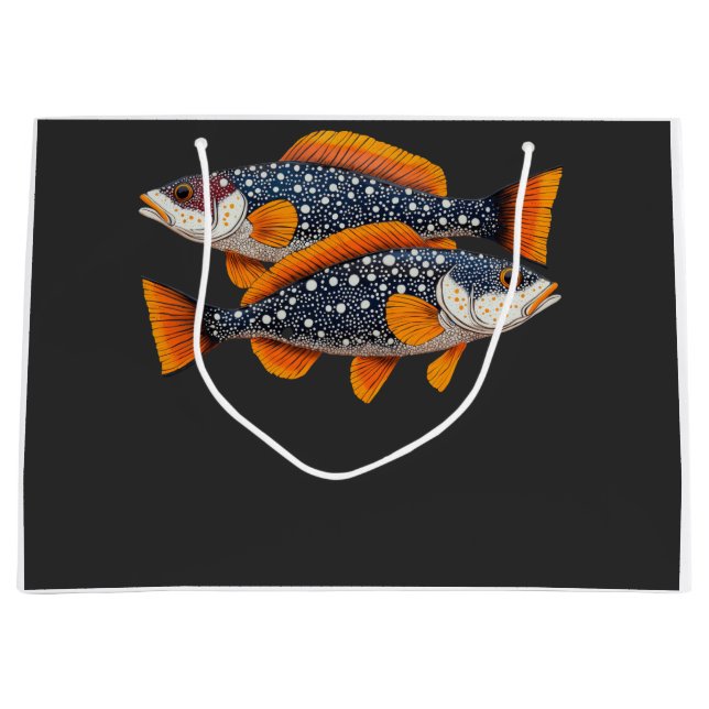 Sacola Para Presentes Grande Dois peixes manchados (Frente)