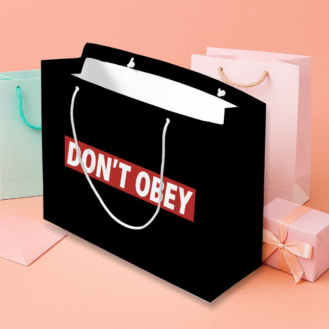 Sacola Para Presentes Grande Don't Obey Portland Frog Protest (Criador carregado)