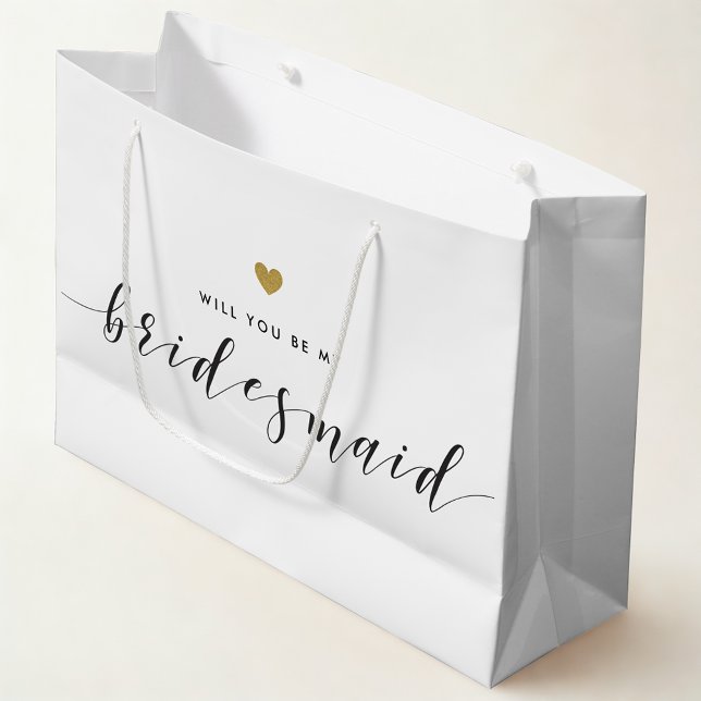 Sacola Para Presentes Grande Dourada Bridesmaid Proposta de Presente Bag (Criador carregado)