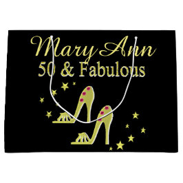 SACOLA PARA PRESENTES GRANDE DOURADO 50 E FABULOSO SACO DE GIFT GIFT QUEEN DE C