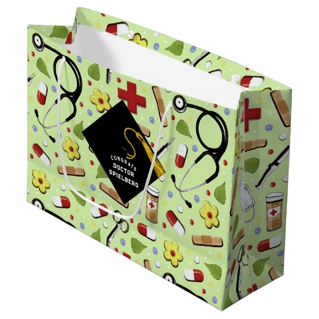 Sacola Para Presentes Grande Doutora em Medicina (Frente inclinada)