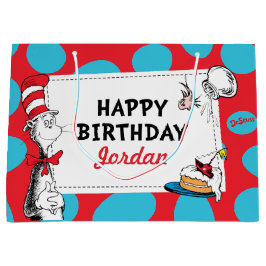 Sacola Para Presentes Grande Dr. Seuss Cat no Hat Birthday