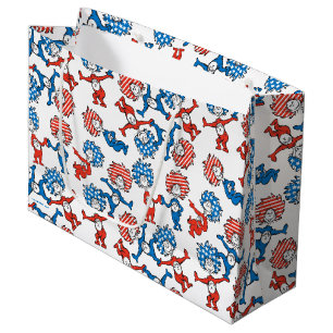 Sacola Para Presentes Grande Dr. Seuss Coisa Um Coisa Dois Padrão da Bandeira