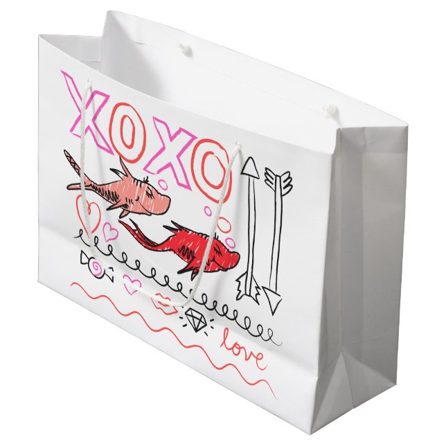 Sacola Para Presentes Grande Dr. Seuss Valentine | XOXO Design (Frente inclinada)