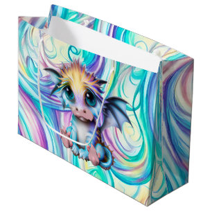 Sacola Para Presentes Grande Dragão-bebê Kawaii, bonito e adorável