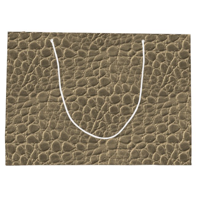 Sacola Para Presentes Grande Dragão da pele de cobra de Tan Brown/impressão (Verso)