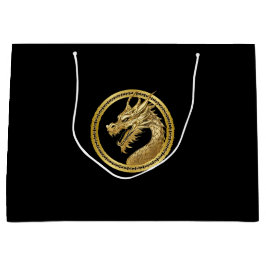 Sacola Para Presentes Grande Dragão Dourado