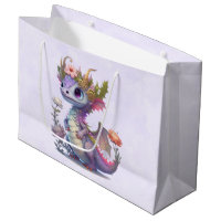 Dragão Roxo com Coroa Elegante