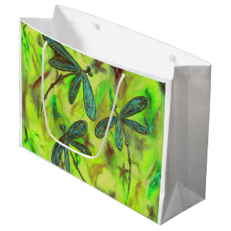 Sacola Para Presentes Grande Dragões pesados em um céu estrelado