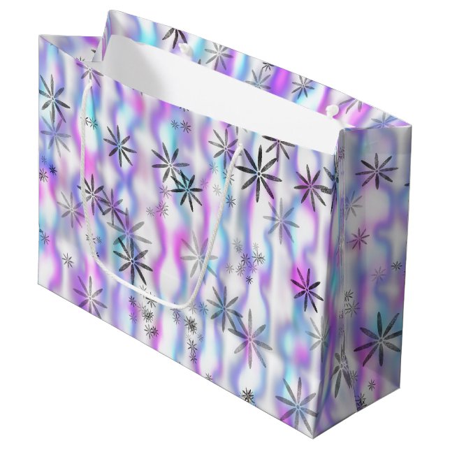 Sacola Para Presentes Grande Dreamy Starburst Waves Pattern (Frente inclinada)