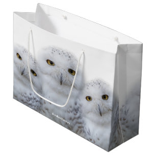 Sacola Para Presentes Grande Dreamy Wisdom of Snowy Ows
