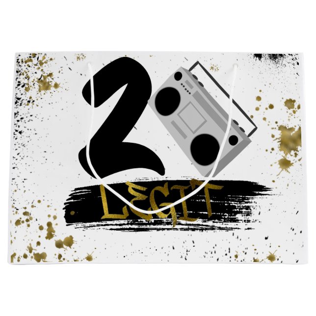 Sacola Para Presentes Grande Duas Legendas para Sair do Aniversário (Frente)