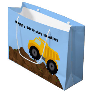 Sacola Para Presentes Grande Dump Truck Personalizado Birthday