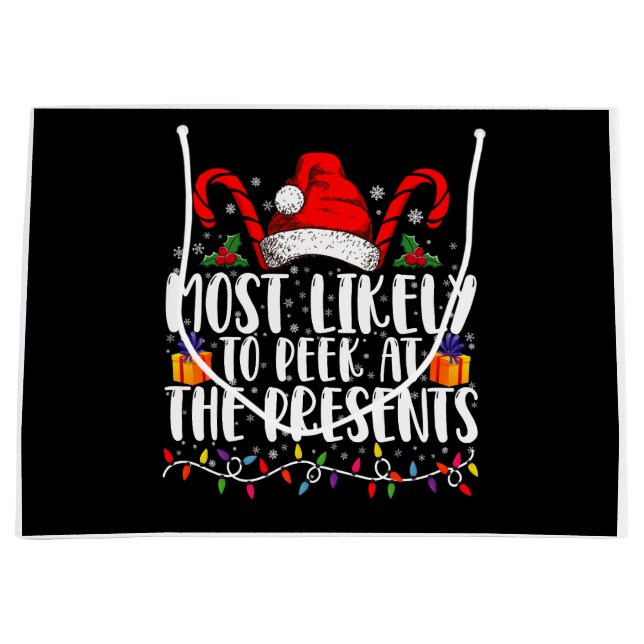 Sacola Para Presentes Grande É Mais Provável Fazer Busca No Natal Da Família. (Frente)