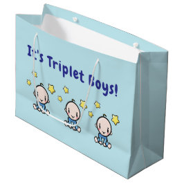 Sacola Para Presentes Grande É Meninos Trigêmeos!, Papel de Presente para Trigê