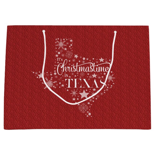 Sacola Para Presentes Grande É Natal no Texas (Frente)
