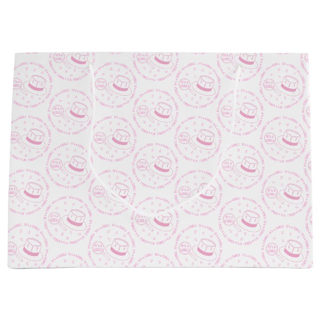 Sacola Para Presentes Grande É uma garota! (Frente)