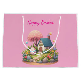 Sacola Para Presentes Grande Easter Gift Bag – Bunny & Egg Spring Party Favor