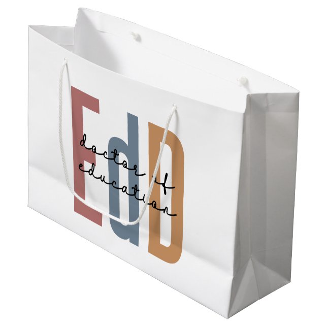 Sacola Para Presentes Grande EdD Doutorado Em Educação (Frente inclinada)