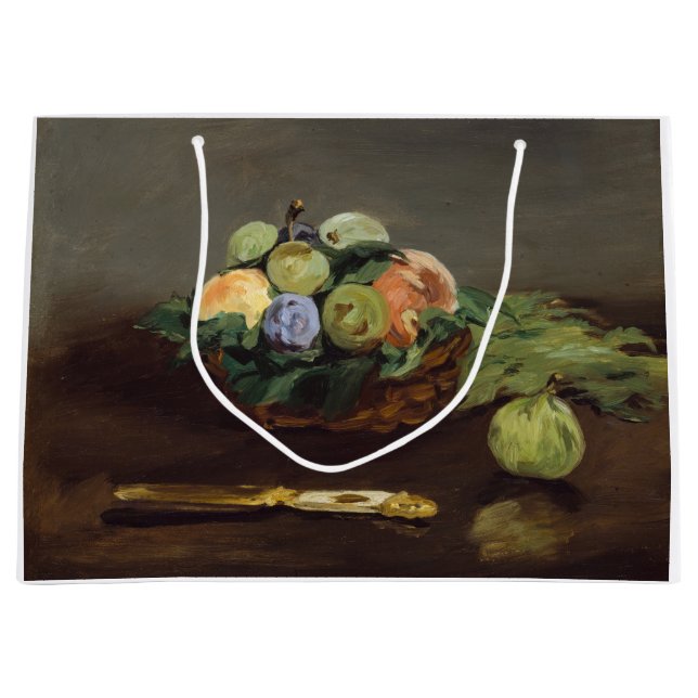 Sacola Para Presentes Grande Edouard Manet - Cesto de Frutas (Frente)