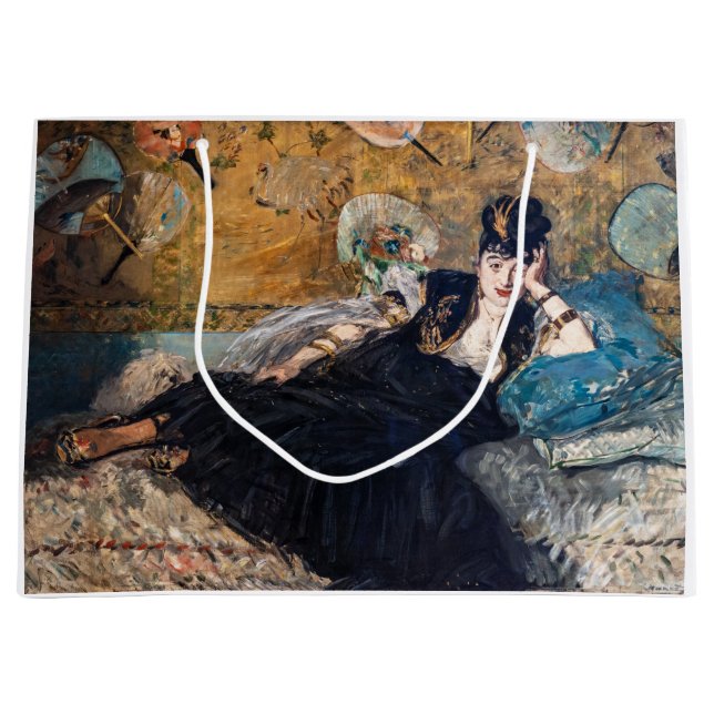 Sacola Para Presentes Grande Edouard Manet - Senhora com ventiladores (Frente)