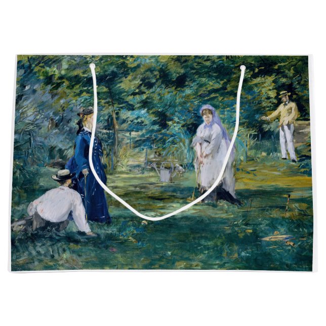 Sacola Para Presentes Grande Edouard Manet - Um Jogo de Croquet (Frente)