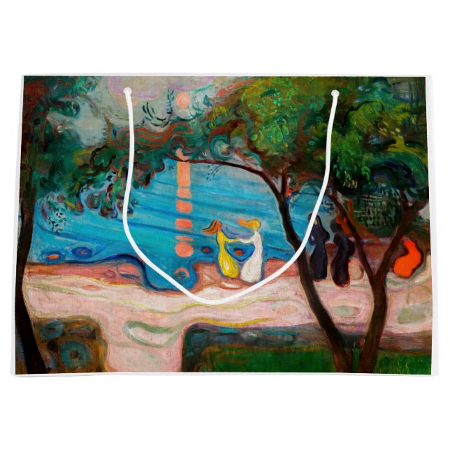 Sacola Para Presentes Grande Edvard Munch - dança na praia (Frente)