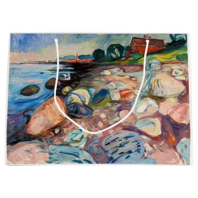 Sacola Para Presentes Grande Edvard Munch - Shore com Casa Vermelha (Frente)
