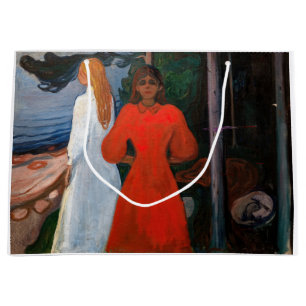 Sacola Para Presentes Grande Edvard Munch - Vermelho e Branco