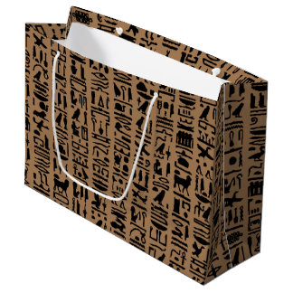 Sacola Para Presentes Grande Egípcio Hieroglyph Large Gift Bag