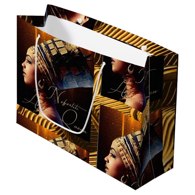 Sacola Para Presentes Grande Egito Rainha Nefertiti (Frente inclinada)