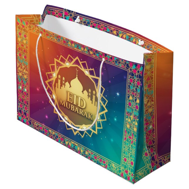 Sacola Para Presentes Grande Eid Colorido (Verso inclinado)